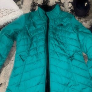 The North Face Teal Quilted Bomber Jacket